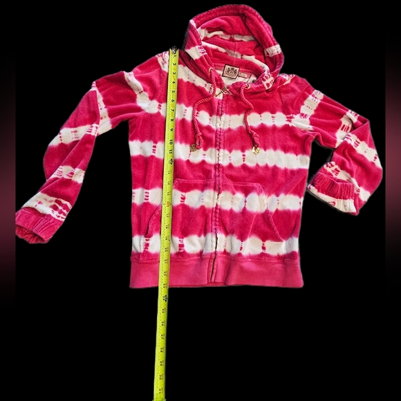 Y2K Juicy Couture Terry Cloth PINK Tie Dye Gold Zip Up Hoodie READ DESCRIPTION - Picture 12 of 14